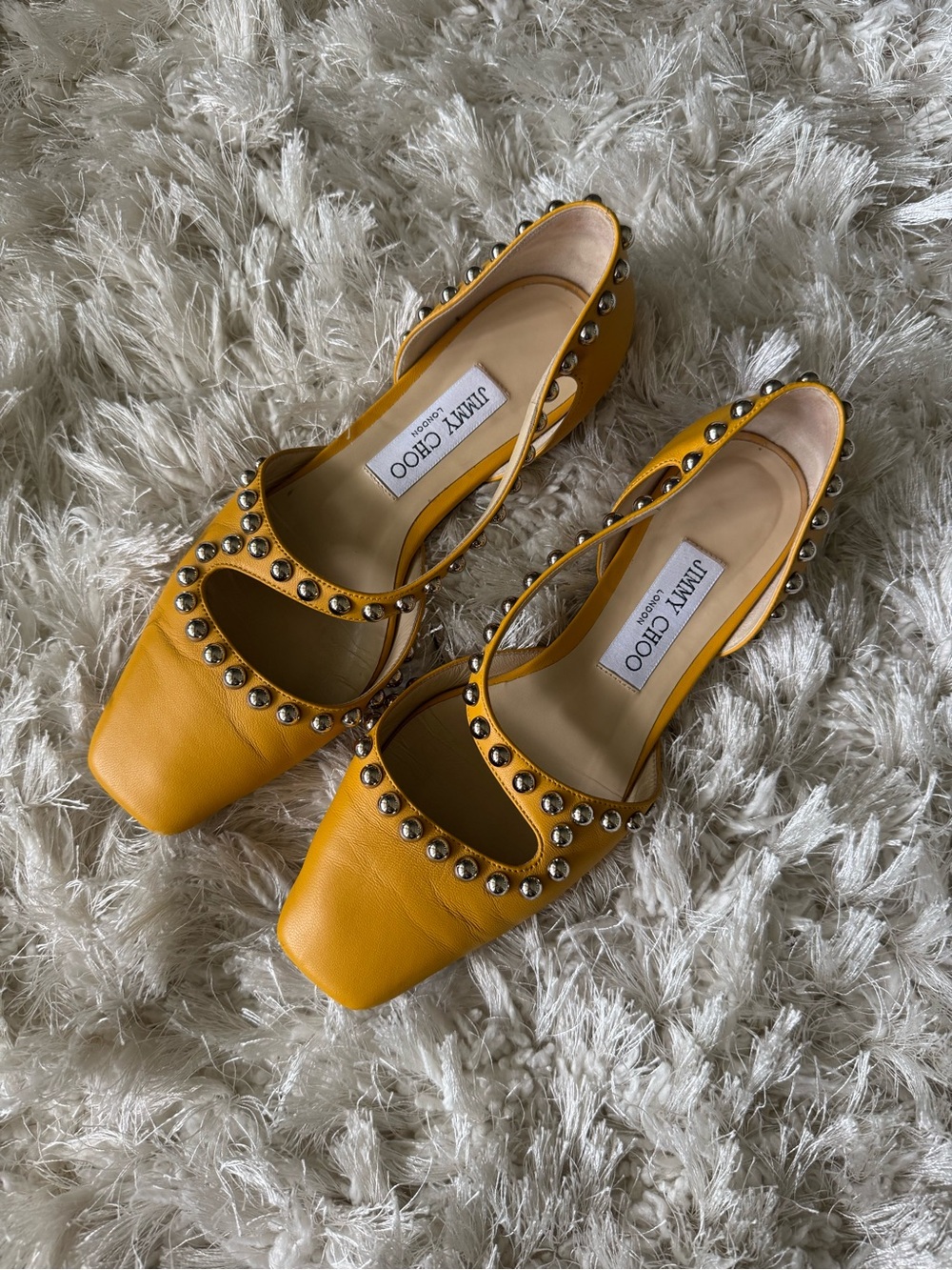 Jimmy Choo Joezie Stud-Embellished Ballerinas